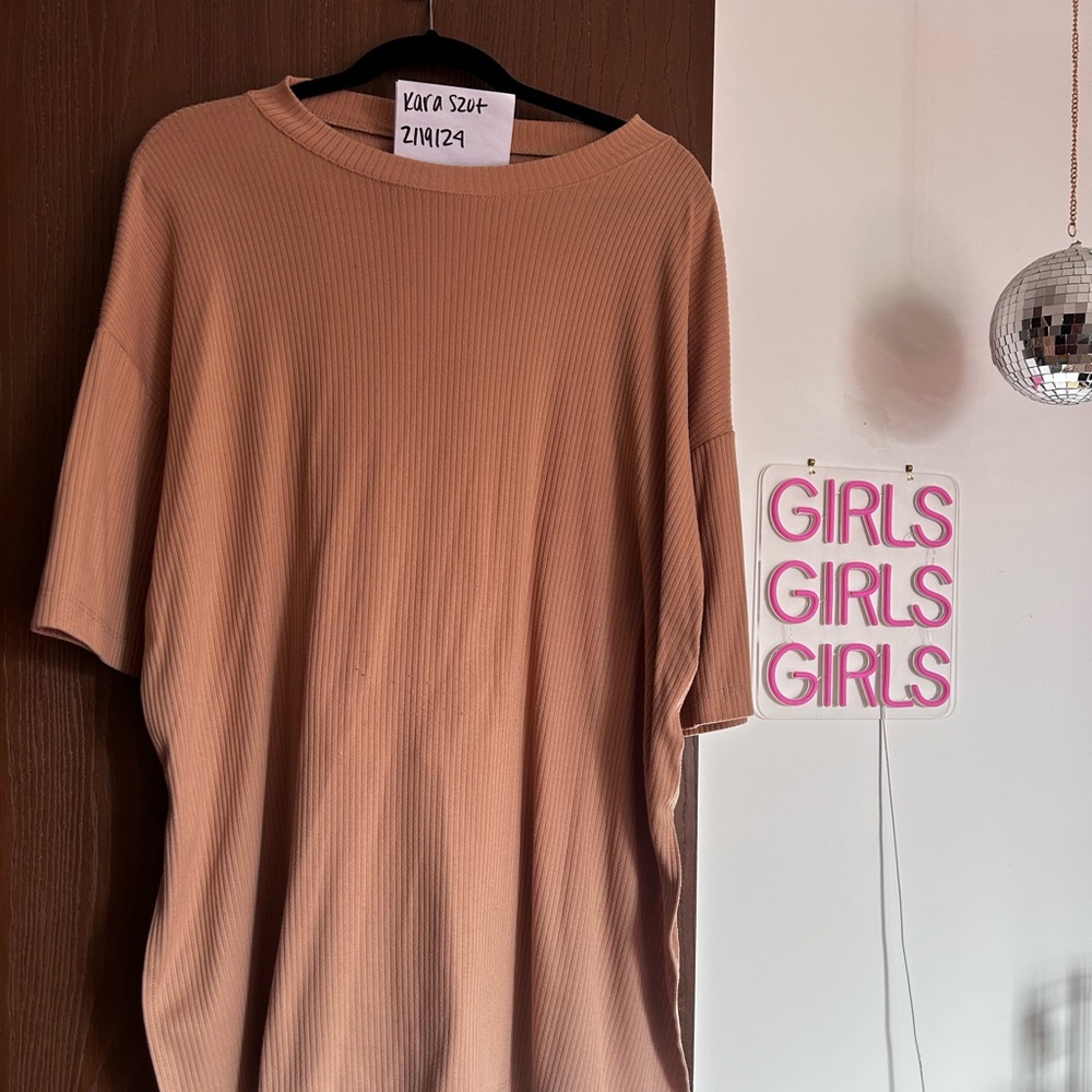 Dressed in lala ribbed playsuit in beige